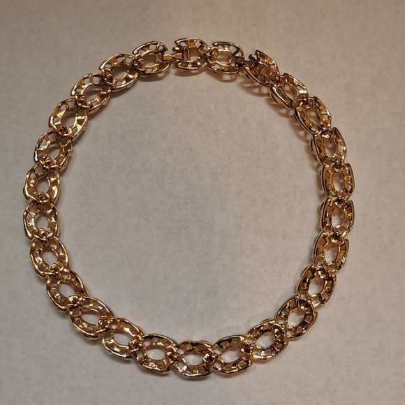 Vintage D'orlan Gold/Sliver Toned 22K Gold Plated Choker Necklace (NG-DOR01) - Picture 5 of 7